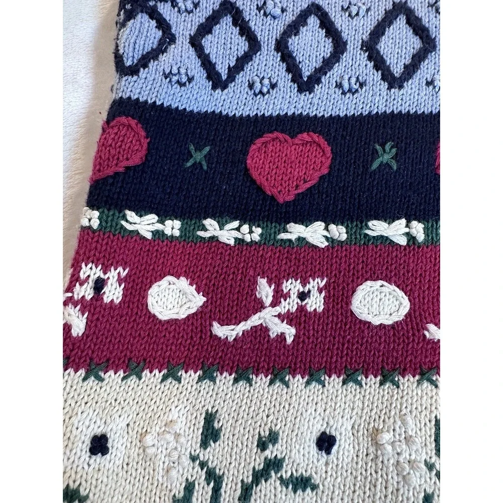 Vintage Eagle's Eye Sweater Vest Size L Hearts Flowers  Valentines - Picture 9 of 9